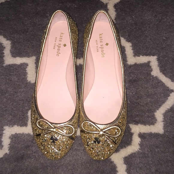 kate spade Shoes - Kate Spade gold glitter flats